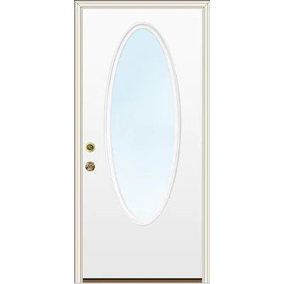 Large Oval Glass Steel Door